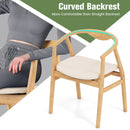 Bamboo Accent Chair with Armrest and Curved Backrest-Natural by LJGDeals
