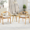 Bamboo Accent Chair with Armrest and Curved Backrest-Natural by LJGDeals