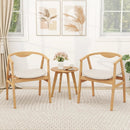 Bamboo Accent Chair with Armrest and Curved Backrest-Natural by LJGDeals