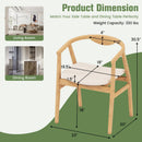Bamboo Accent Chair with Armrest and Curved Backrest-Natural by LJGDeals