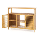 Bamboo Bathroom Cabinet with Shelves and Doors-Natural by LJGDeals