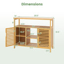 Bamboo Bathroom Cabinet with Shelves and Doors-Natural by DirectDeals