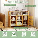 Bamboo Bathroom Cabinet with Shelves and Doors-Natural by LJGDeals