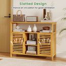 Bamboo Bathroom Cabinet with Shelves and Doors-Natural by LJGDeals