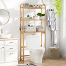 3-Tier Bamboo Bathroom Floor Organizer with 5-Position Shelves and 3 Hooks-Natural by LJGDeals