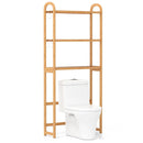 3-Tier Bamboo Bathroom Floor Organizer with 5-Position Shelves and 3 Hooks-Natural by LJGDeals