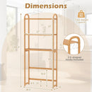 3-Tier Bamboo Bathroom Floor Organizer with 5-Position Shelves and 3 Hooks-Natural by LJGDeals