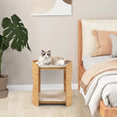 2-Tier Bamboo Cat Tree with Plush Mats for Indoor Cats by LJGDeals