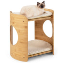 2-Tier Bamboo Cat Tree with Plush Mats for Indoor Cats by LJGDeals
