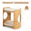 2-Tier Bamboo Cat Tree with Plush Mats for Indoor Cats by LJGDeals