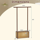 Bamboo Clothes Rack with Rattan Storage Basket and Wheels by LJGDeals