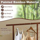 Bamboo Clothes Rack with Rattan Storage Basket and Wheels by LJGDeals