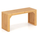 Bamboo Dining Bench Long Entryway Bench Indoor Outdoor Solid Wood Bench-Natural by LJGDeals