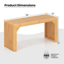 Bamboo Dining Bench Long Entryway Bench Indoor Outdoor Solid Wood Bench-Natural by LJGDeals
