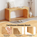 Bamboo Dining Bench Long Entryway Bench Indoor Outdoor Solid Wood Bench-Natural by LJGDeals