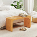 Bamboo Dining Bench Long Entryway Bench Indoor Outdoor Solid Wood Bench-Natural by LJGDeals