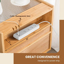 Bamboo Rattan Nightstand with Drawer and Solid Wood Legs by LJGDeals
