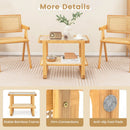 2-tier Bamboo Side Table with Glass Top-Natural by DirectDeals