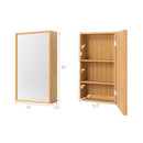 Bamboo Small Medicine Cabinet with Mirror Door and Removable Shelves-Natural by LJGDeals