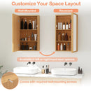 Bamboo Small Medicine Cabinet with Mirror Door and Removable Shelves-Natural by LJGDeals