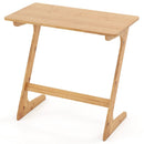 Bamboo Z-Shaped Spacious Sofa Side Table with Space-Saving Tabletop by LJGDeals