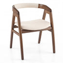 Leisure Bamboo Dining Chair with Curved Back and Anti-slip Foot Pads-Natural