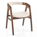 Leisure Bamboo Dining Chair with Curved Back and Anti-slip Foot Pads-Natural by LJGDeals