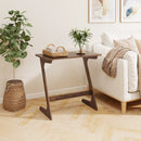 Bamboo Z-Shaped Spacious Sofa Side Table with Space-Saving Tabletop by LJGDeals
