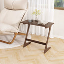 Bamboo Z-Shaped Spacious Sofa Side Table with Space-Saving Tabletop by LJGDeals