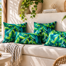 Green Banana Leaf Outdoor Cushion Covers – 2 Pack | Tropical Patio Pillow Covers | Fits IKEA Duvholmen & Kuddarna