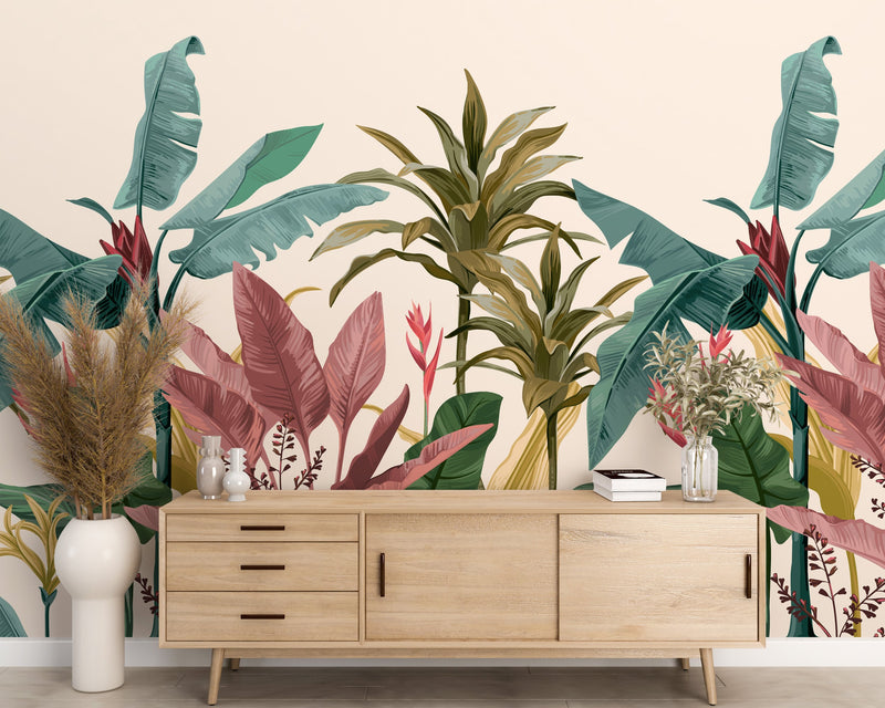 Tropical Jungle Wallpaper - Banana Leaf Wall Mural for Lush, Vibrant Interiors