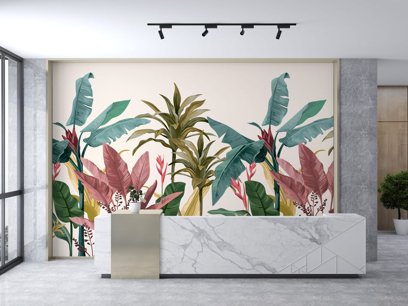 Tropical Jungle Wallpaper - Banana Leaf Wall Mural for Lush, Vibrant Interiors