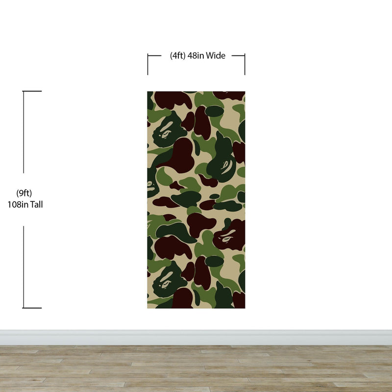 Bape Camo Wallpaper Mural. Green Camo Streetwear Hype Beast Aesthetics.