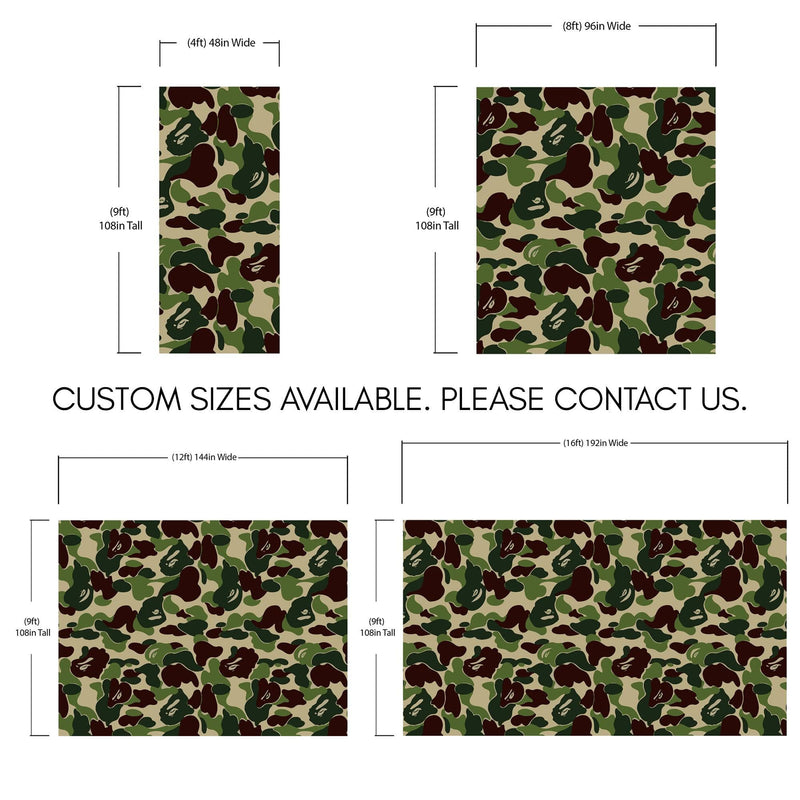 Bape Camo Wallpaper Mural. Green Camo Streetwear Hype Beast Aesthetics.