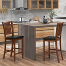 2-Piece Bar Chair Set Counter Height Bar Stool with Backrest-Walnut by LJGDeals