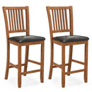 2-Piece Bar Chair Set Counter Height Bar Stool with Backrest-Walnut by LJGDeals