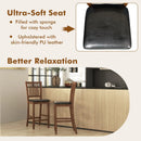 2-Piece Bar Chair Set Counter Height Bar Stool with Backrest-Walnut by LJGDeals