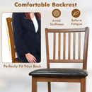 2-Piece Bar Chair Set Counter Height Bar Stool with Backrest-Walnut by DirectDeals