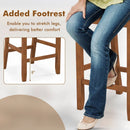2-Piece Bar Chair Set Counter Height Bar Stool with Backrest-Walnut by LJGDeals