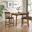 25.5 Inch Counter Height Bar Chair Set of 2 with Backrest Padded Seat-Walnut by LJGDeals
