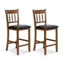 25.5 Inch Counter Height Bar Chair Set of 2 with Backrest Padded Seat-Walnut by LJGDeals