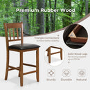 25.5 Inch Counter Height Bar Chair Set of 2 with Backrest Padded Seat-Walnut by LJGDeals