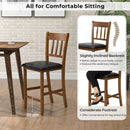 25.5 Inch Counter Height Bar Chair Set of 2 with Backrest Padded Seat-Walnut by LJGDeals