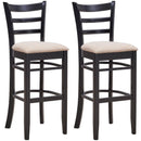 Bar Chairs with Ergonomic Backrest and Comfy Footrest and Soft Padded Seat by LJGDeals