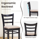 Bar Chairs with Ergonomic Backrest and Comfy Footrest and Soft Padded Seat by LJGDeals