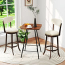 30.5 Inch Bar Height Chairs Set of 2 Swivel High Barstool with Padded Seat and Backrest-Brown by LJGDeals