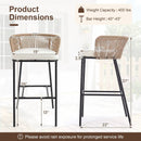 Bar Height Woven Rope Patio Chairs Set of 2-White by DirectDeals