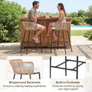 Bar Height Woven Rope Patio Chairs Set of 2-White by LJGDeals