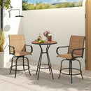 2 Pieces 360 Rotating Bar Stool Set with Armrests for Patio by LJGDeals