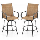2 Pieces 360 Rotating Bar Stool Set with Armrests for Patio by DirectDeals